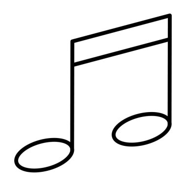 Müzik Not ince çizgi simgesi. Vektör piktogram