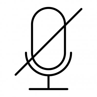 Eski mikrofon ince çizgi simgesini devre dışı. Vektör piktogram