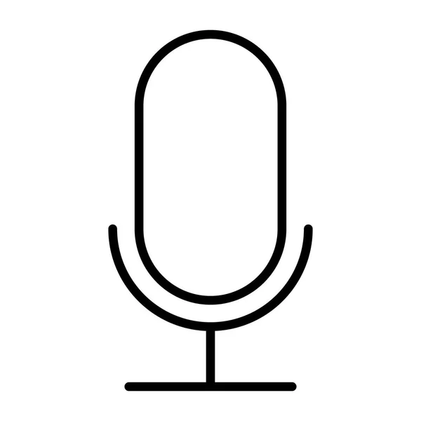 Stare ikony cienka linia mikrofonu. Piktogram wektor — Wektor stockowy