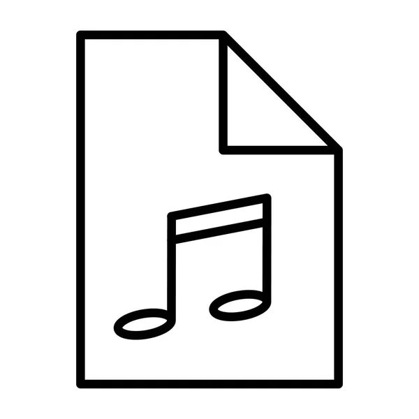 Fichier audio icône de ligne mince. Pictogramme vectoriel — Image vectorielle