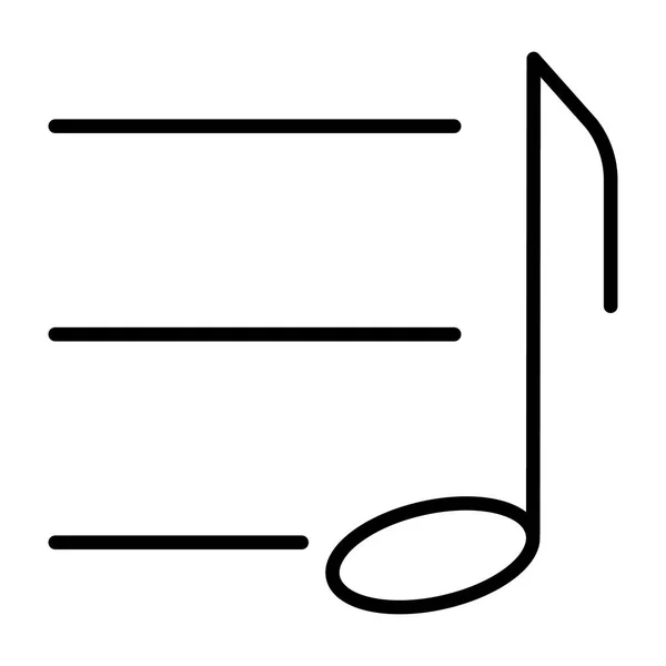 Dunne lijn pictogram van de notitie van de muziek. Vector-pictogram — Stockvector