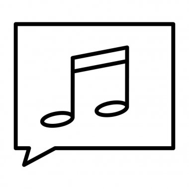 Müzik Not ince çizgi simgesi. Vektör piktogram