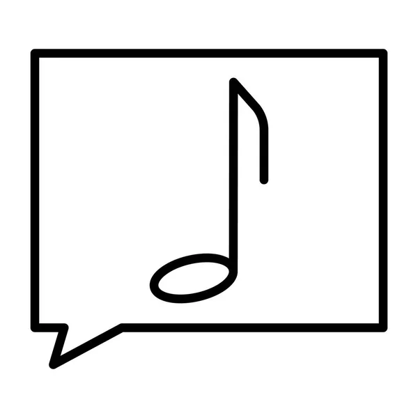 Иконка музыкальной ноты тонкой строки. Векторная пиктограмма — стоковый вектор