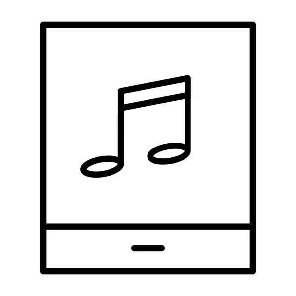 Tablette avec note de musique icône de ligne mince. Pictogramme vectoriel — Image vectorielle