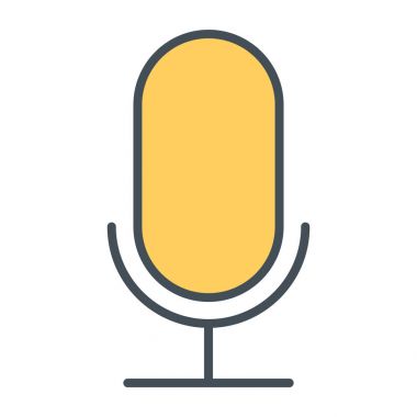 Eski mikrofon ince çizgi simgesi. Vektör piktogram