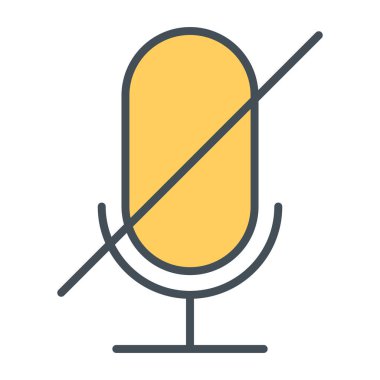 Eski mikrofon ince çizgi simgesini devre dışı. Vektör piktogram