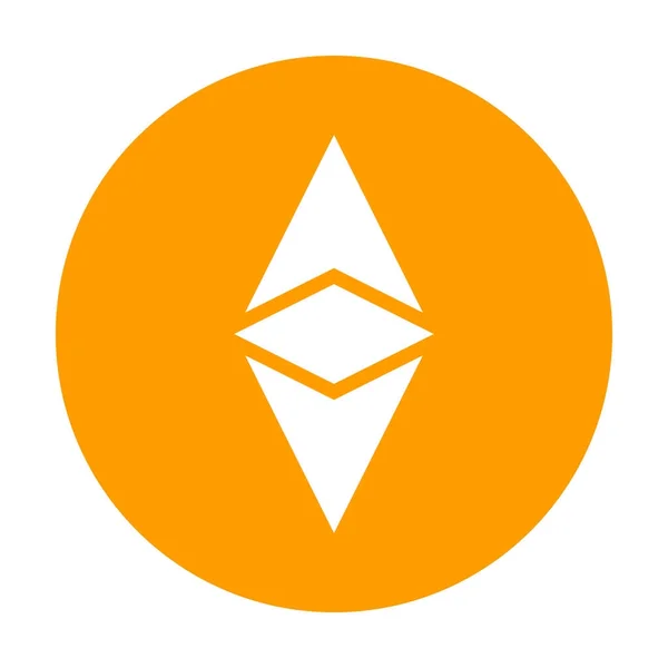 Ethereum icône classique pour l'argent internet. Crypto symbole de la monnaie. Blockchain basé crypto-monnaie sécurisée. Vecteur — Image vectorielle