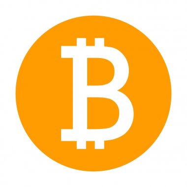 Internet para için Bitcoin simgesi. Kripto para birimi simgesi. Blockchain güvenli cryptocurrency dayalı. Vektör