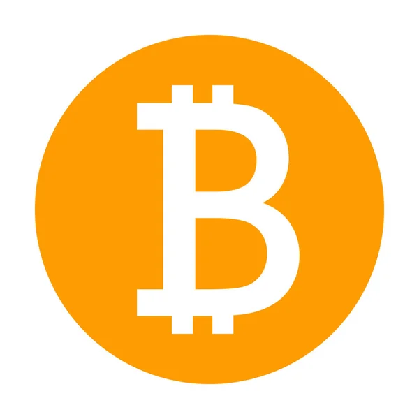 Bitcoin-Symbol für Internet-Geld. Kryptowährungssymbol. Blockchain-basierte sichere Kryptowährung. Vektor — Stockvektor