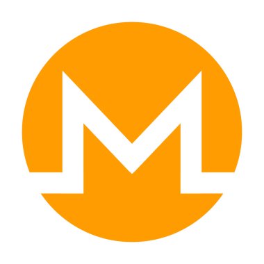 Internet para Monero simgesi. Kripto para birimi simgesi. Blockchain güvenli cryptocurrency dayalı. Vektör