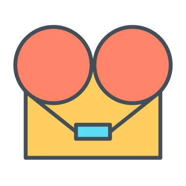 Analog stereo açık reel kaset çalar kaydedici simgesi. Vektör