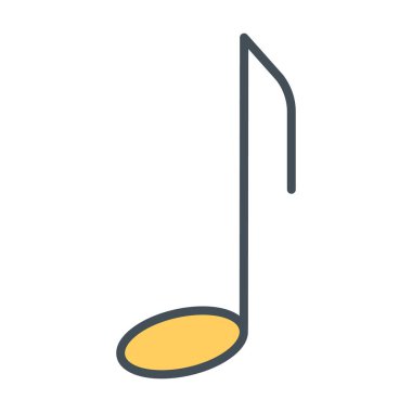 Müzik Not ince çizgi simgesi. Vektör piktogram