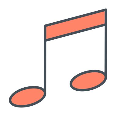 Müzik Not ince çizgi simgesi. Vektör piktogram