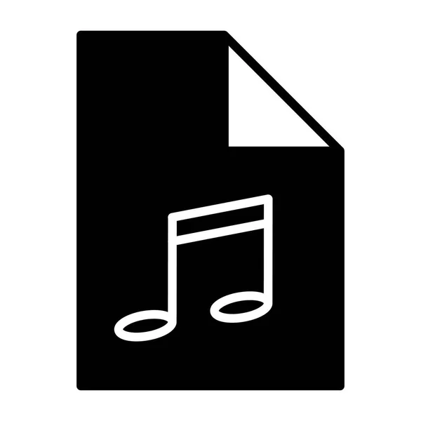 Icône de silhouette de fichier musical. Format audio. Symbole Mp3. Vecteur — Image vectorielle