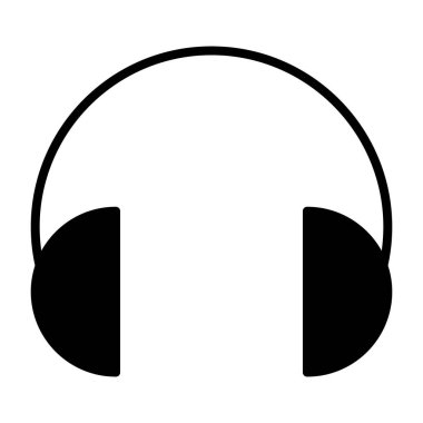 Kulaklık siluet simge. Vektör çizim