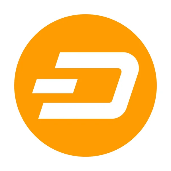 Dash-Symbol für Internet-Geld. Kryptowährungssymbol. Blockchain-basierte sichere Kryptowährung. Vektor — Stockvektor