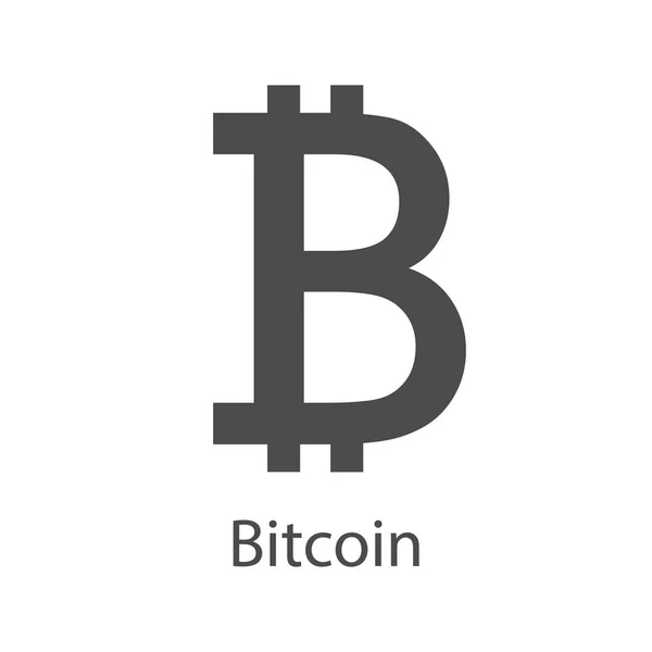 Icône Bitcoin pour l'argent internet. Crypto symbole de la monnaie. Blockchain basé crypto-monnaie sécurisée. Vecteur — Image vectorielle