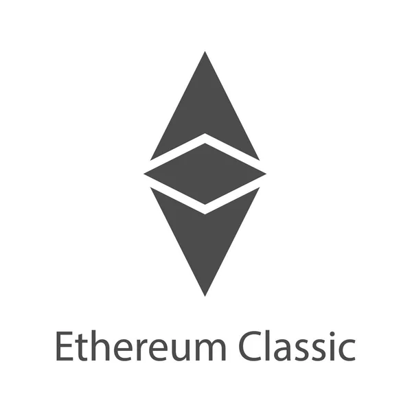 Ethereum icône classique pour l'argent internet. Crypto symbole de la monnaie. Blockchain basé crypto-monnaie sécurisée. Vecteur — Image vectorielle