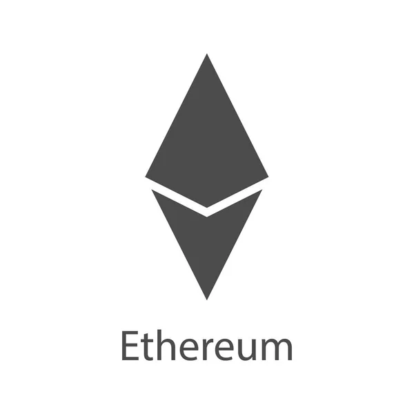 Icône Ethereum pour l'argent internet. Crypto symbole de la monnaie. Blockchain basé crypto-monnaie sécurisée. Vecteur — Image vectorielle