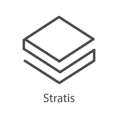 Internet para Stratis simgesi. Kripto para birimi simgesi. Blockchain güvenli cryptocurrency dayalı. Vektör