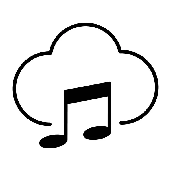 Ikona chmury muzyki. Piktogram wektor — Wektor stockowy