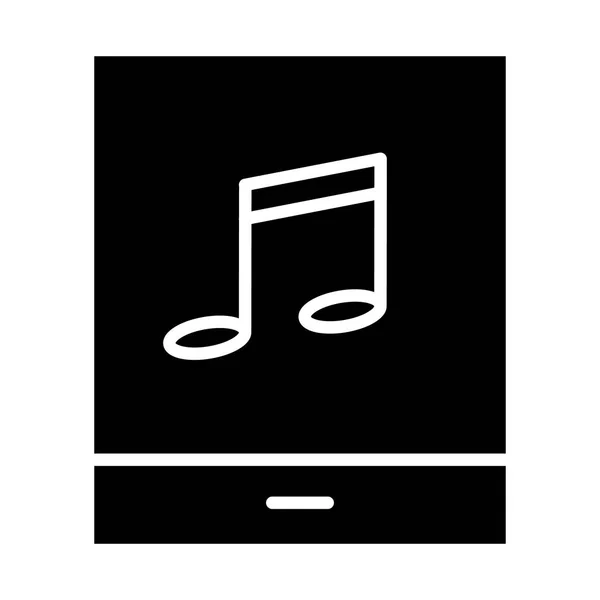 Tablette avec icône de silhouette de note de musique. Pictogramme — Image vectorielle