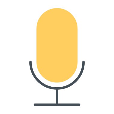 Eski mikrofon siluet simge. Vektör piktogram