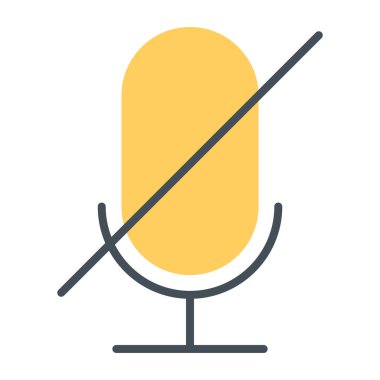 Eski mikrofon siluet simge devre dışı. Vektör piktogram