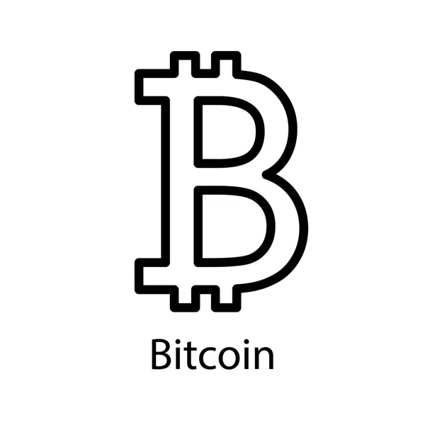 Icône Bitcoin pour l'argent internet. Crypto symbole de la monnaie. Blockchain basé crypto-monnaie sécurisée. Vecteur — Image vectorielle