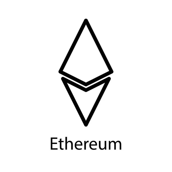 Äthereum-Symbol für Internet-Geld. Kryptowährungssymbol. Blockchain-basierte sichere Kryptowährung. Vektor — Stockvektor