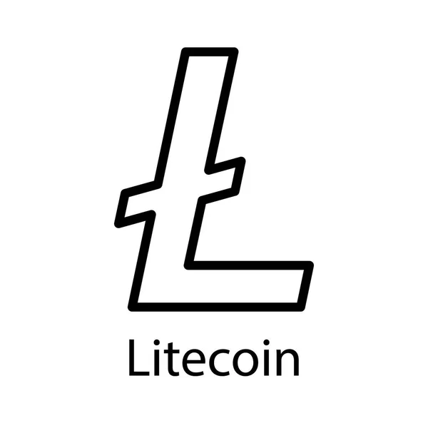 Litecoin-Symbol für Internet-Geld. Kryptowährungssymbol. Blockchain-basierte sichere Kryptowährung. Vektor — Stockvektor