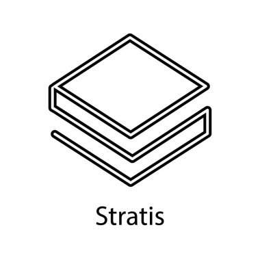 Internet para Stratis simgesi. Kripto para birimi simgesi. Blockchain güvenli cryptocurrency dayalı. Vektör