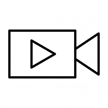 Video kamera ile oyun düğme satırı simgesi. Vektör çizim