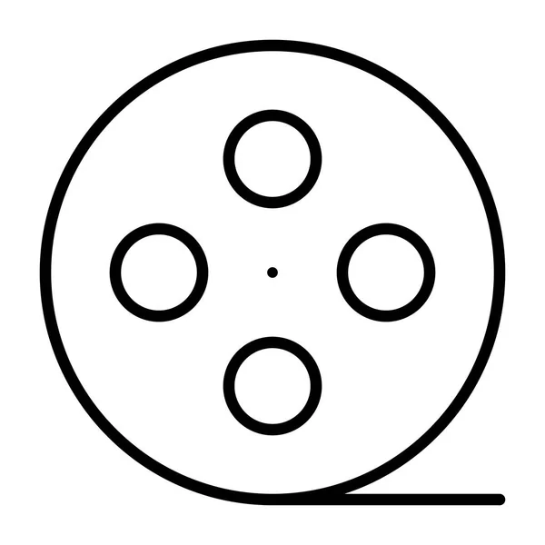 Icono de línea de carrete de película. Símbolo de producción cinematográfica. Ilustración vectorial — Vector de stock