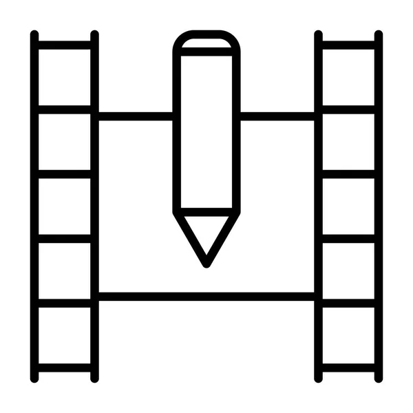 Film striscia icona linea. Un video simbolo. Illustrazione vettoriale — Vettoriale Stock