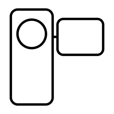 Video kamera ince çizgi simgesi. Vektör piktogram