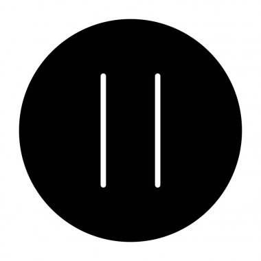 Duraklat düğmesi siluet simge. Vektör çizim