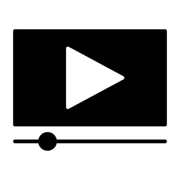 Riproduzione di icona di silhouette video. Illustrazione vettoriale — Vettoriale Stock