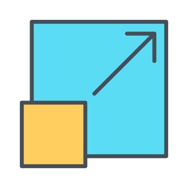 Tam ekran ince çizgi simgesini genişletin. Vektör piktogram