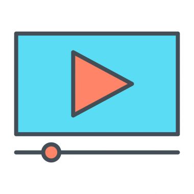 İskambil video satırı simgesi. Vektör çizim