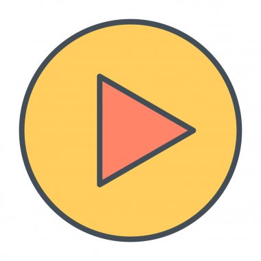 Düğme satırı simgesi oynamak. Vektör çizim