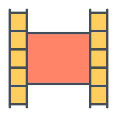 Film şeridi satırı simgesi. Video sembolü. Vektör çizim