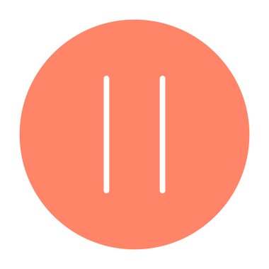 Duraklat düğmesi siluet simge. Vektör çizim