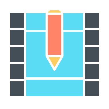 Film şeridi siluet simge. Video sembolü. Vektör çizim