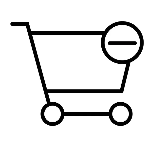 Remove Items from Shopping Cart Pixel Perfect Vector Thin Line Icon 48x48. Simple Minimal Pictogram — Stock Vector