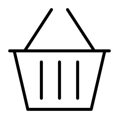 Alışveriş sepeti piksel mükemmel vektör ince çizgi simgesini 48 x 48. Basit en az piktogram