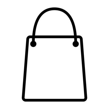 Alışveriş çantası piksel mükemmel vektör ince çizgi simgesini 48 x 48. Basit en az piktogram