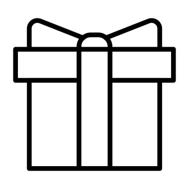 Hediye kutusu piksel mükemmel vektör ince çizgi simgesini 48 x 48. Basit en az piktogram