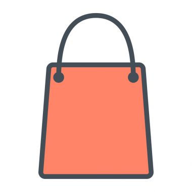 Alışveriş çantası piksel mükemmel vektör ince çizgi simgesini 48 x 48. Basit en az piktogram