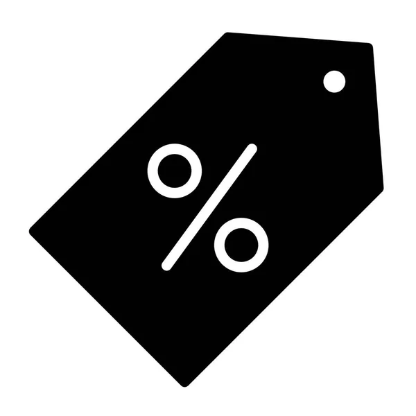 Rabatt Preisschild Pixel perfekte Vektor Silhouette Symbol 48x48. einfaches minimales Piktogramm — Stockvektor